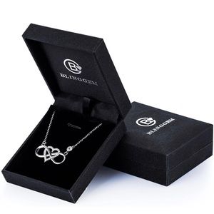 Silver infinity heart necklace 925 sterling cubic zirconia